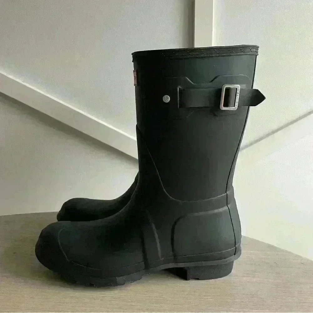 Hunter Women Original Short  - Black Rubber Rain Boots size 9 - Picture 3 of 11